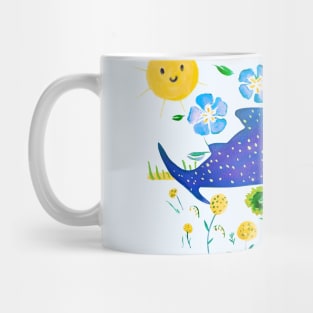 Humpback whale with flowers Mug